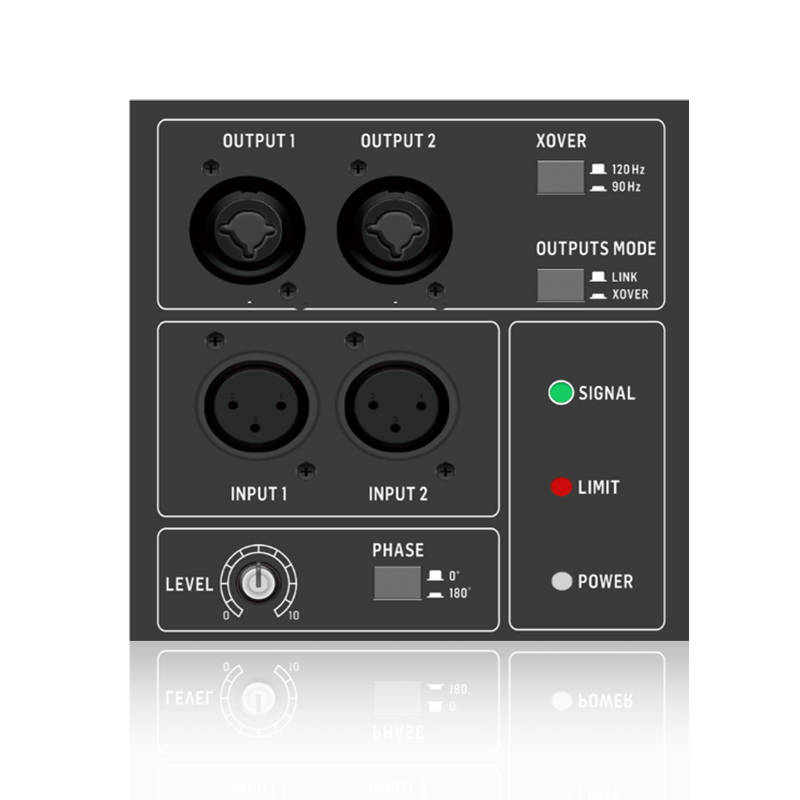 S15SUB: Módulo funcional de subwoofer com entrada de dois canais e modos de saída comutáveis