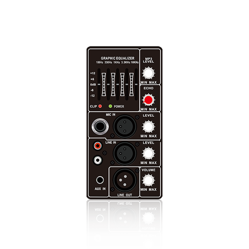 PL66: Entrada de canal de microfone único e módulo funcional analógico vertical de controle de eco de microfone