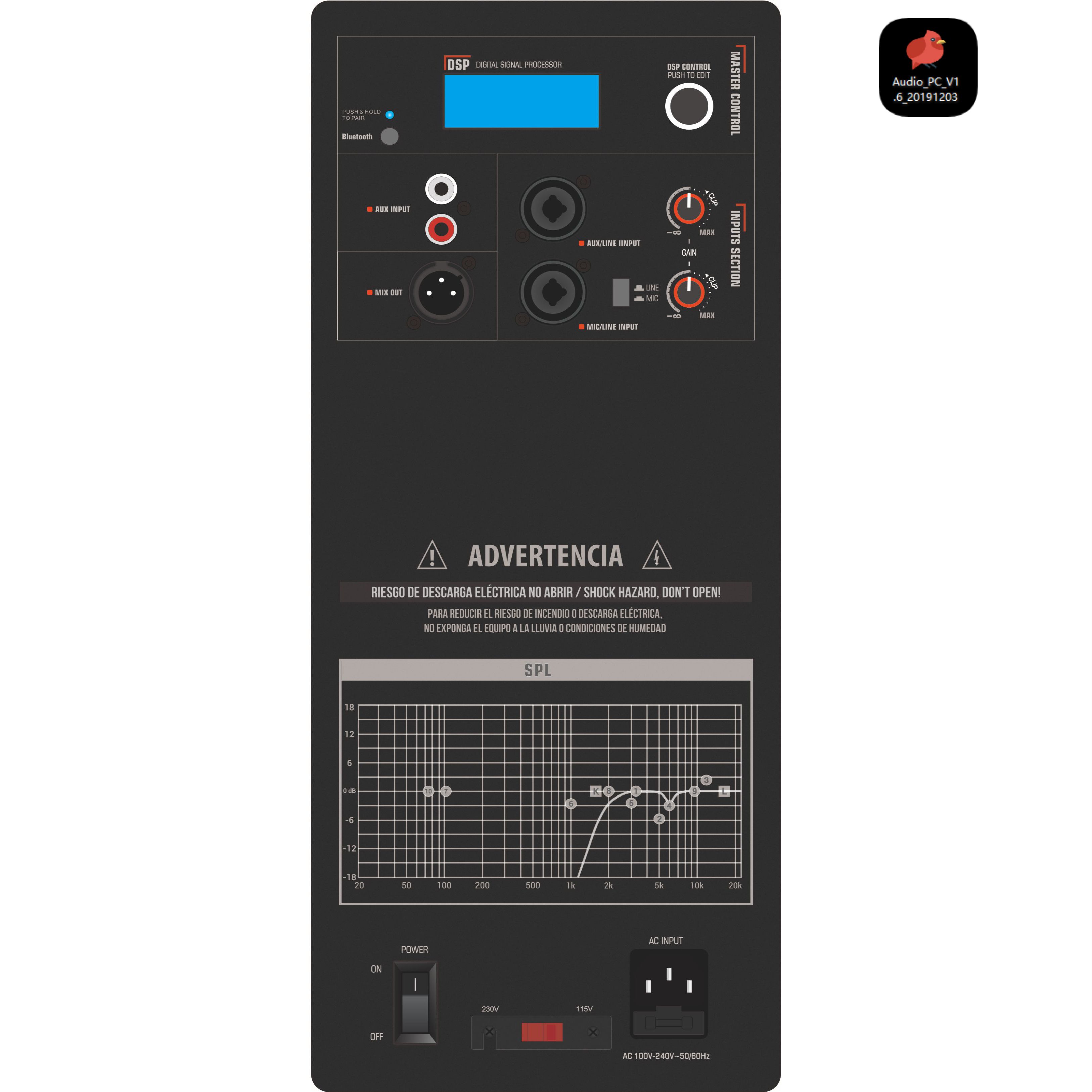 Amplificador de alto-falante ativo de 2 vias DSP1901 Pro