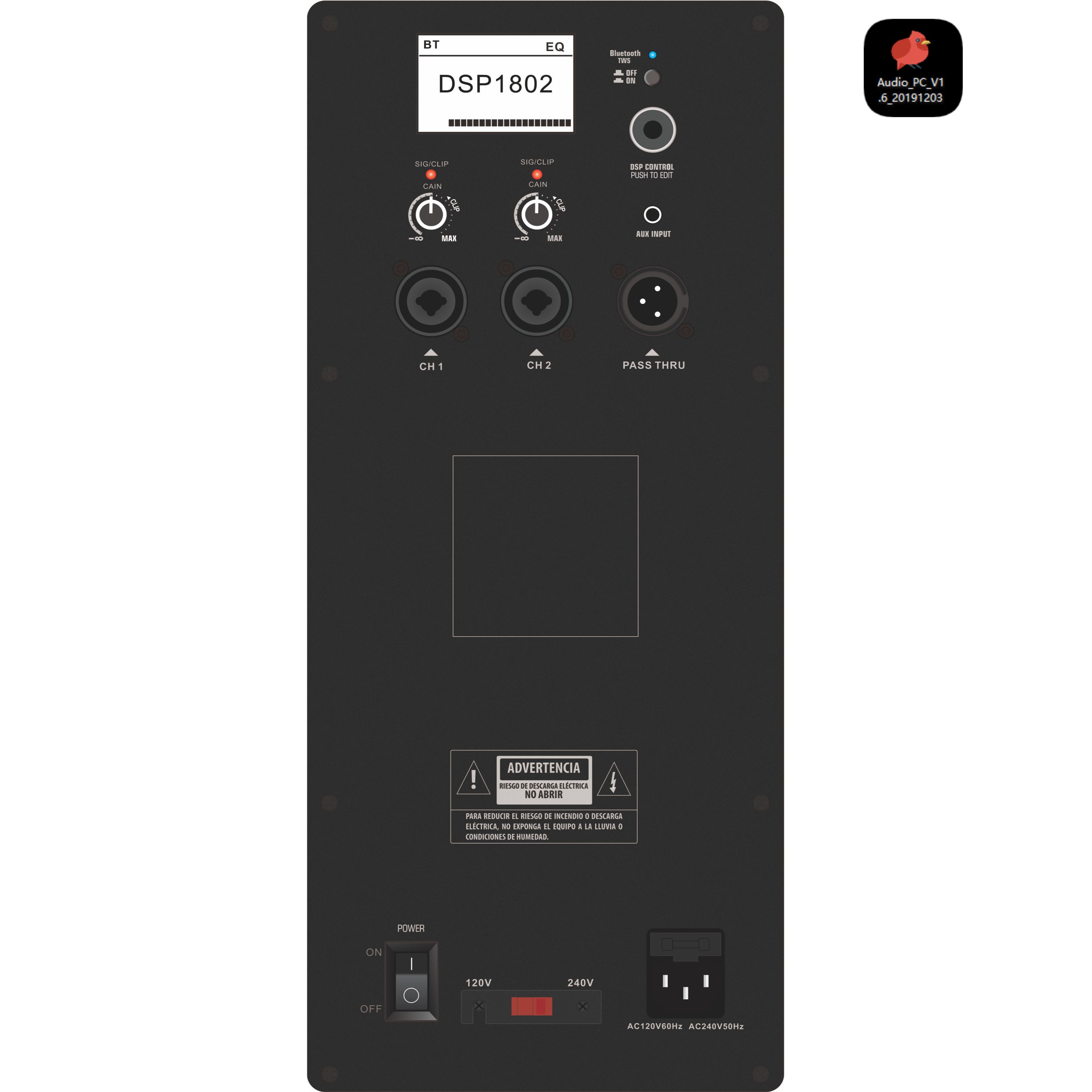 Amplificador de alto-falante ativo de 2 vias e dois canais DSP1802