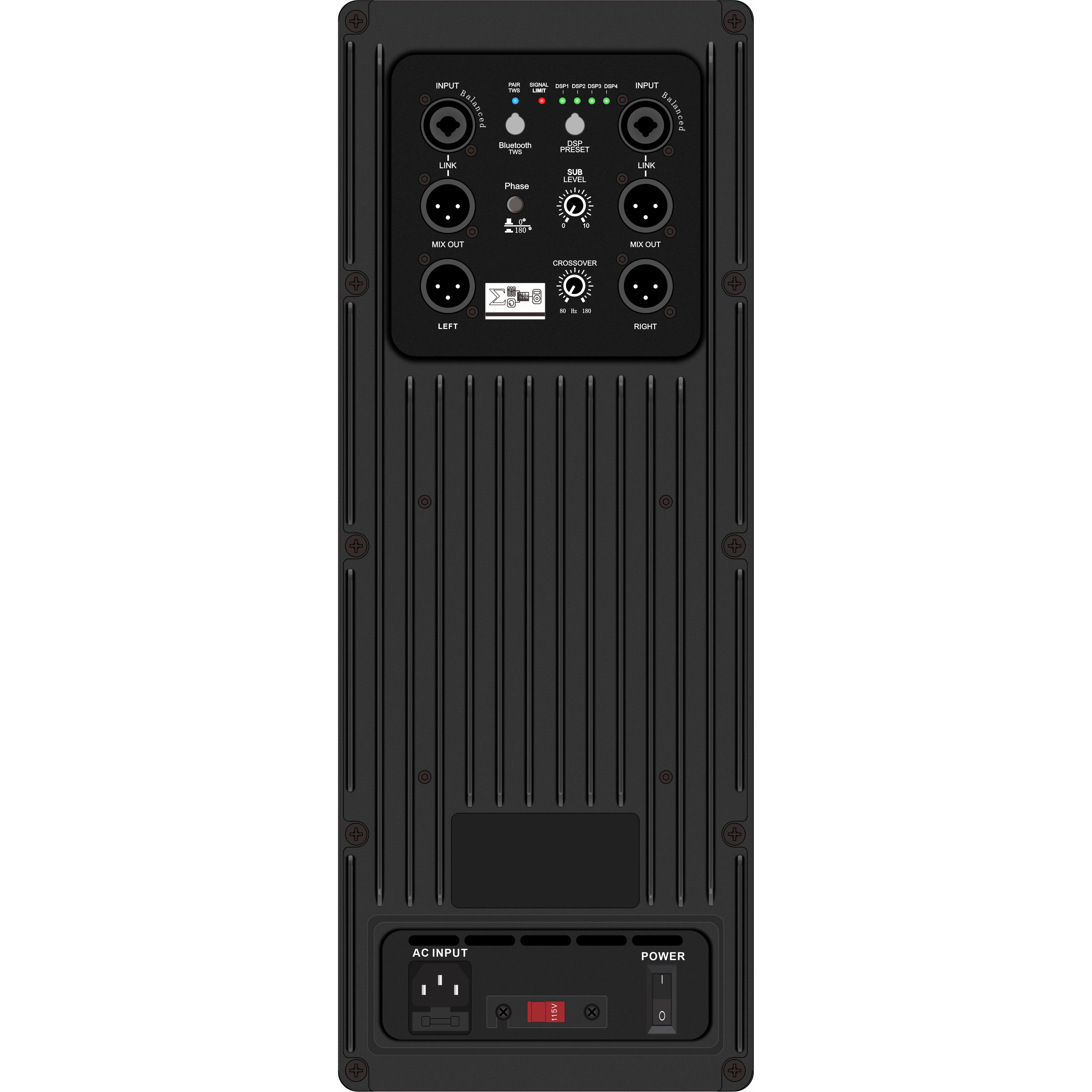 Amplificador DSP de subwoofer alimentado DSP1804SUB