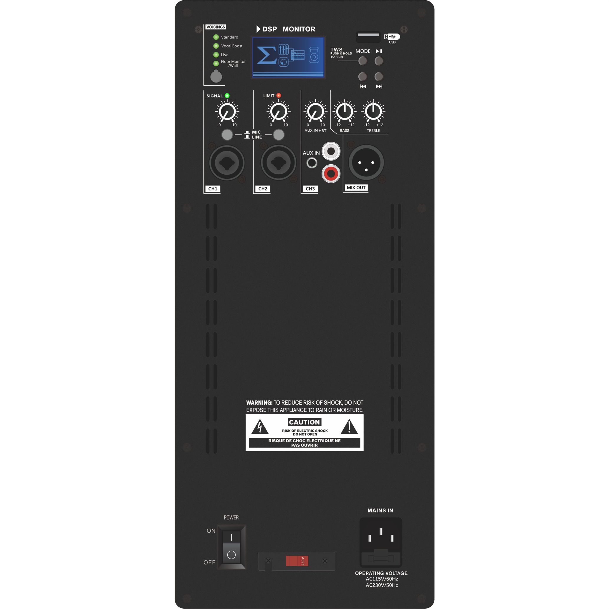 Amplificador de alto-falante ativo de 2 vias DSP1807 DSP