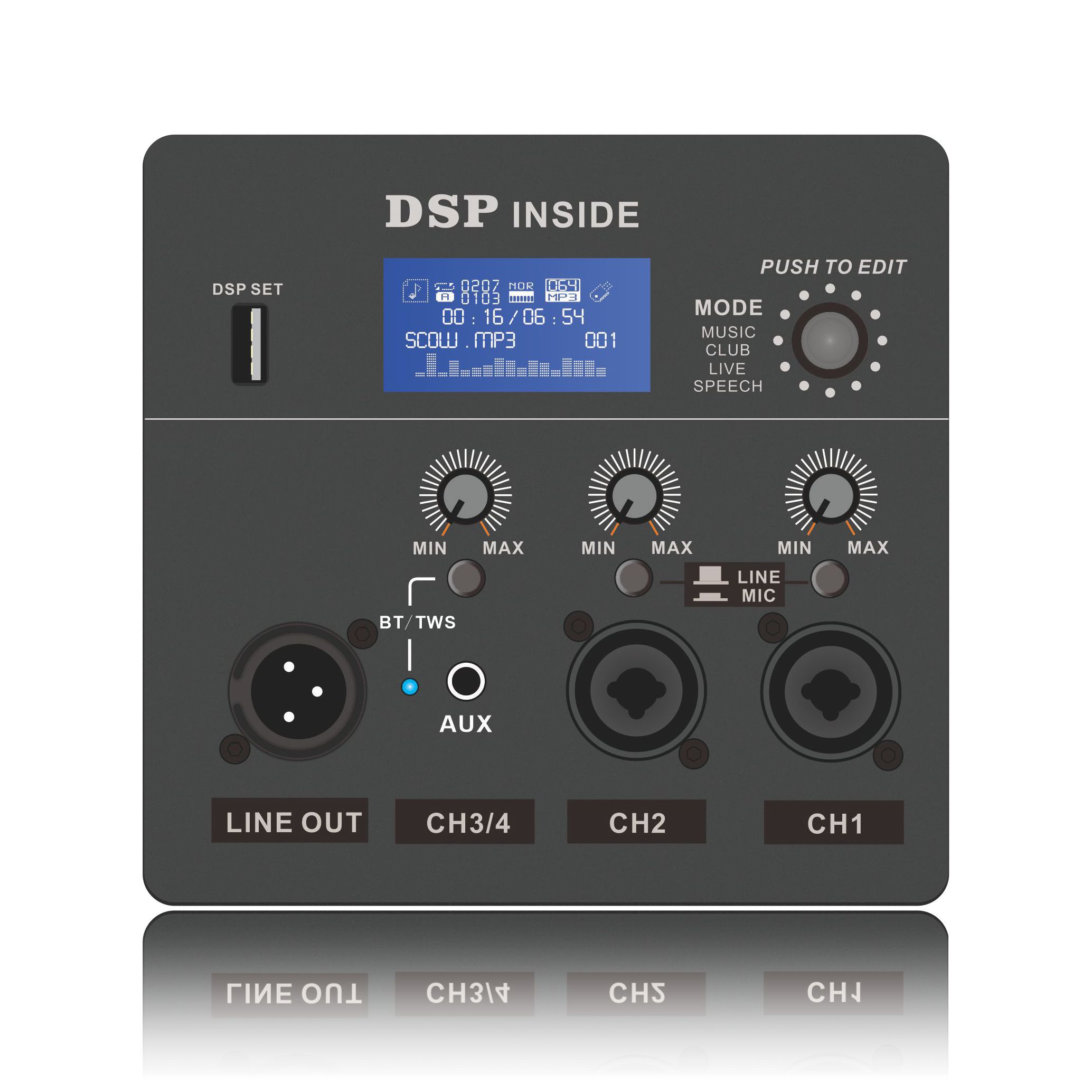 DSP1801: Módulo funcional DSP baseado em alto-falante ativo de frequência total ADAU1701