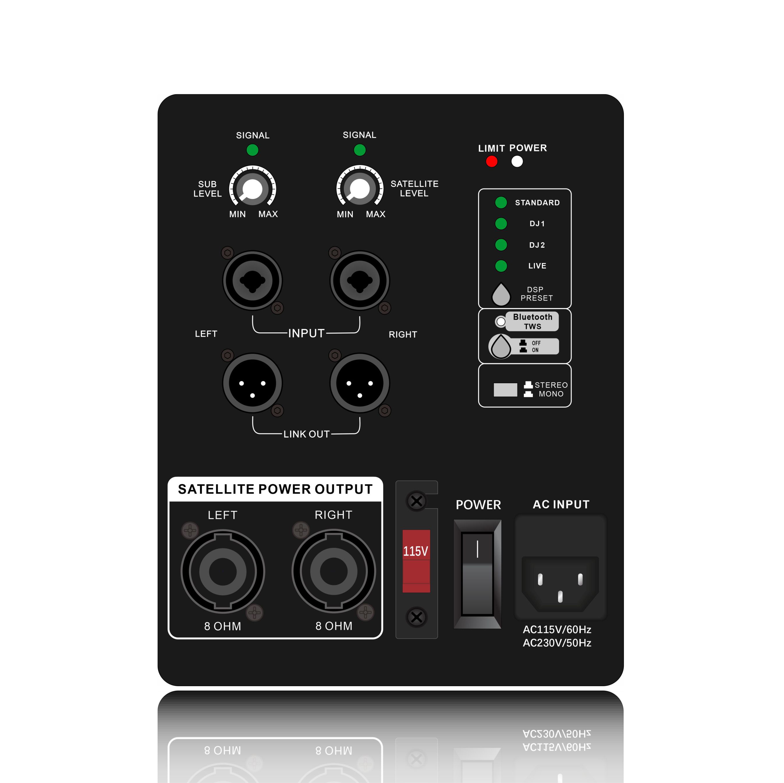 DSP1903: 4 modos de EQ predefinidos personalizados 2.1CH Linear Array Speaker ADAU1701 Módulo funcional DSP baseado