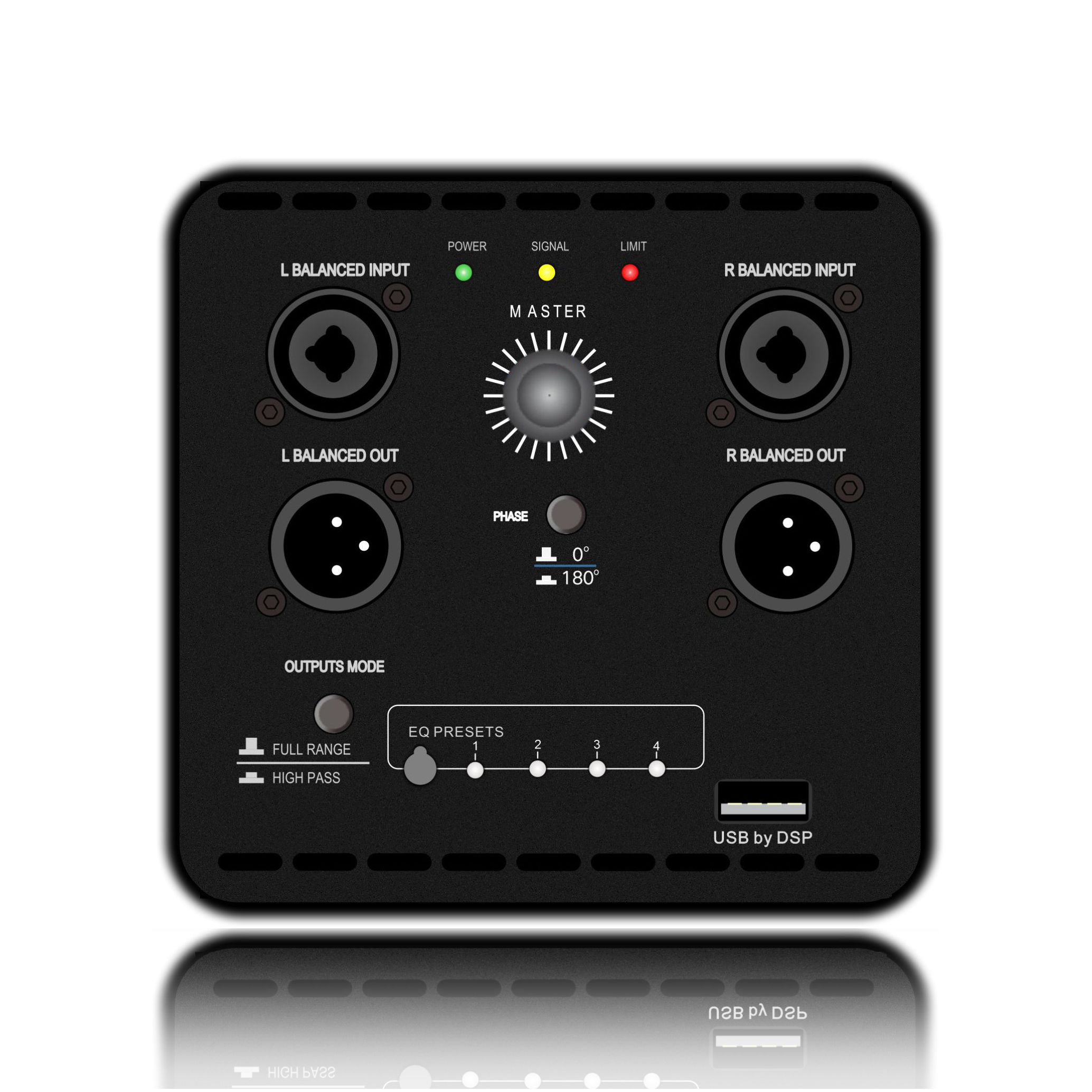 Amplificador de sistema de subwoofer alimentado DSP1904SUB