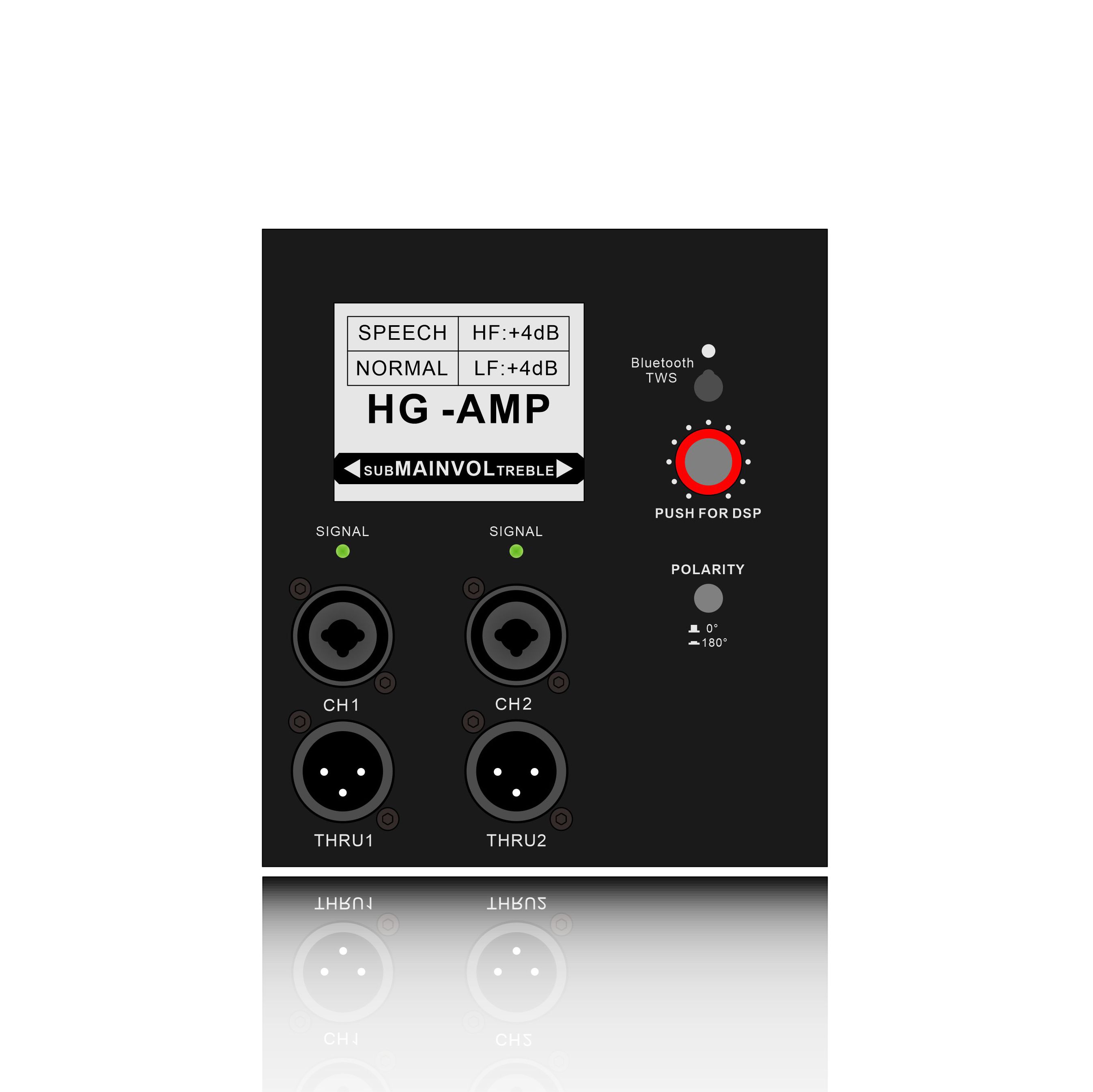 DSP718SUB: Interface LCD com Blutooth e TWS disponível Módulo funcional de subwoofer alimentado