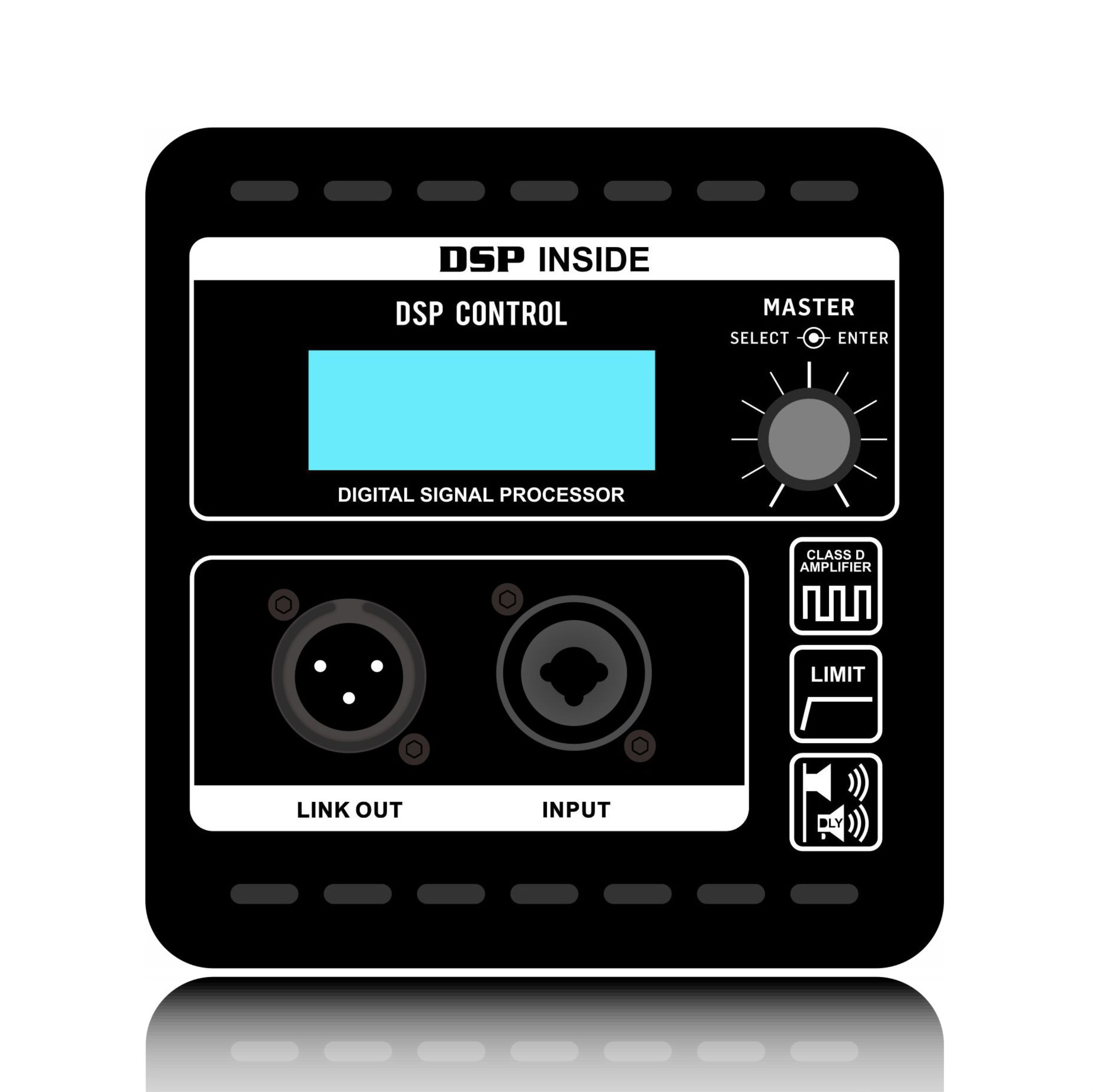 QMC800X: Controle DSP de botão único com tela LCD Módulo DSP de sistema de line array profissional