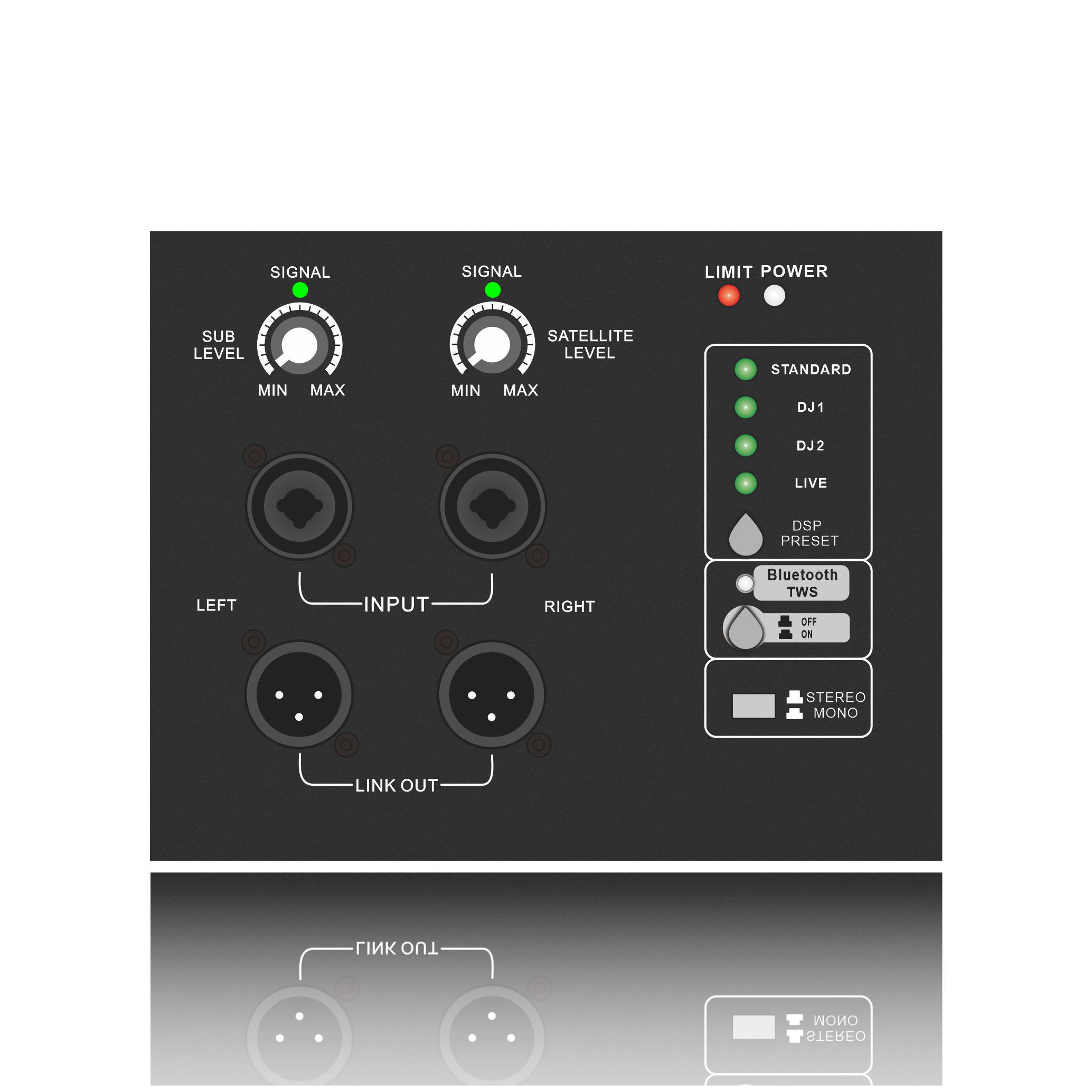 Subwoofer alimentado série DSP1903SUB sistema de 1.1 / 2.1 / 2.2 canais