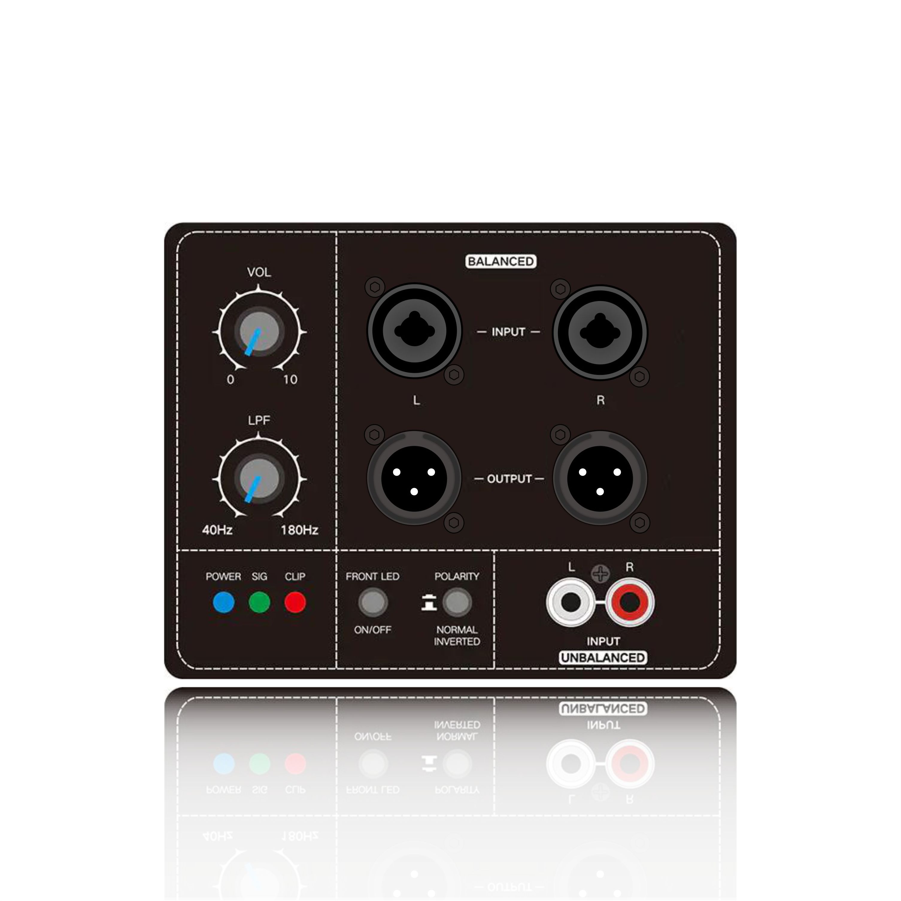 PL78SUB: Módulo funcional de subwoofer de entrada estéreo balanceado e não balanceado