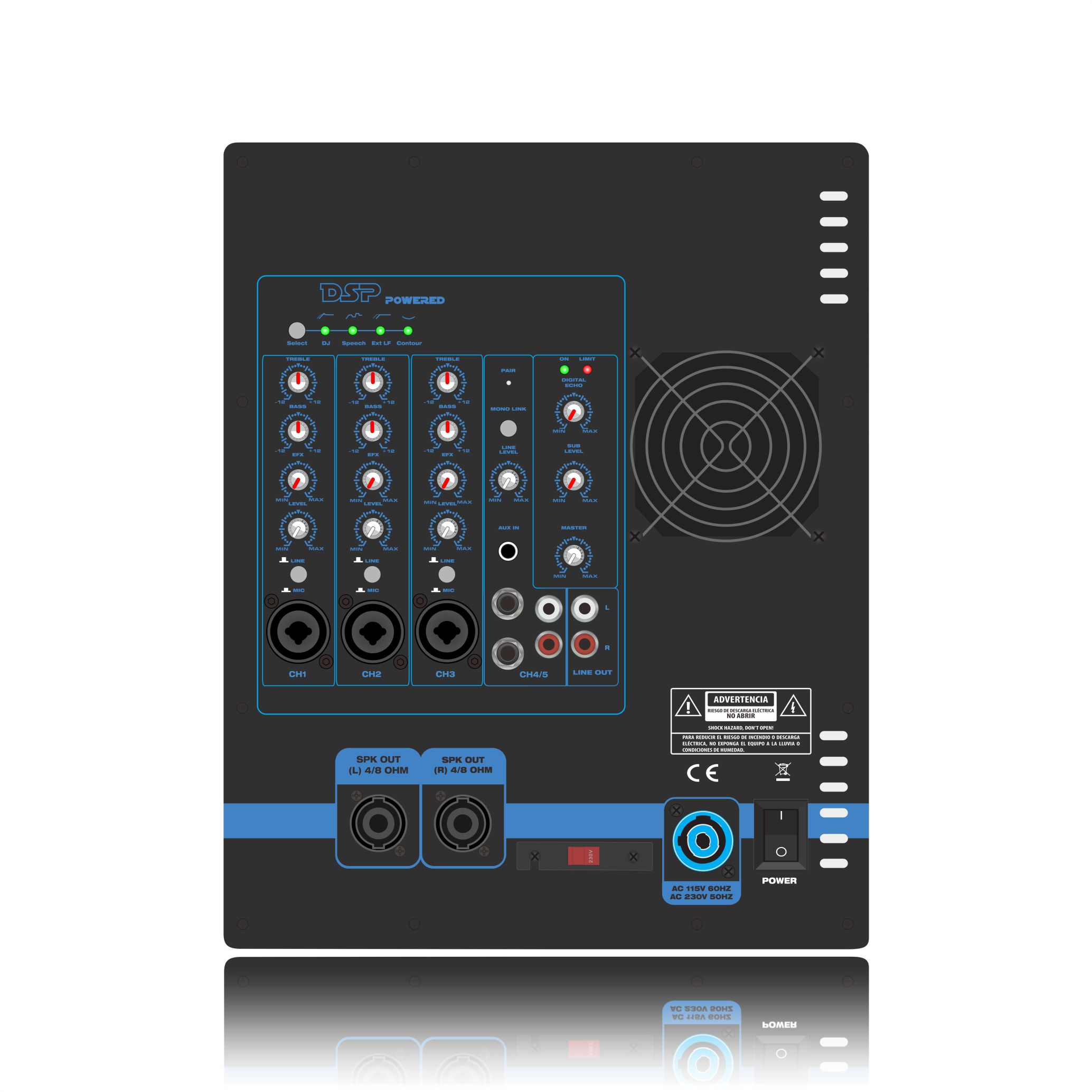 Amplificador de potência 2.1-2.2 do sistema de alto-falantes Line Array PL82DSP