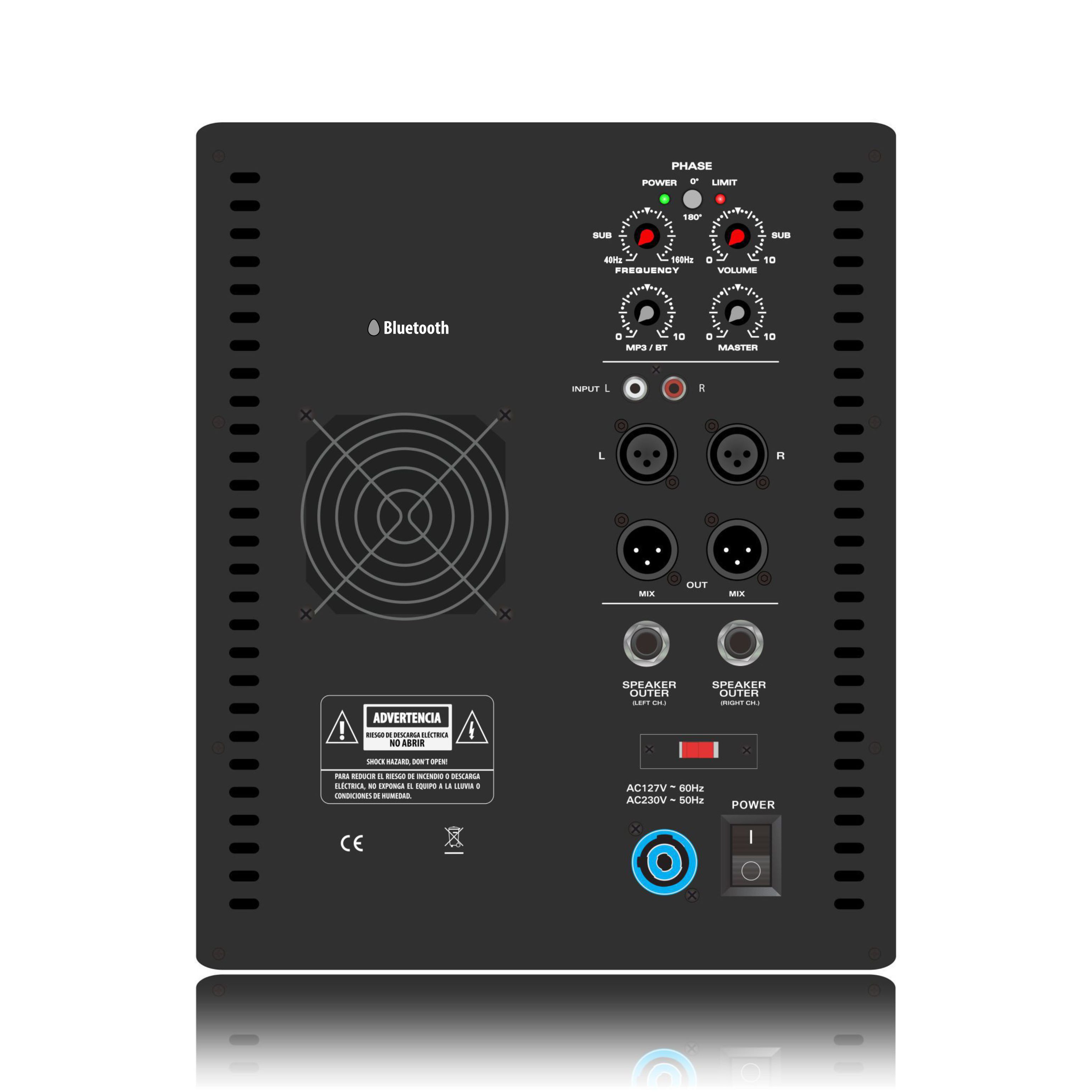 Amplificador de potência 2.1 do sistema de alto-falantes Line Array SUB12