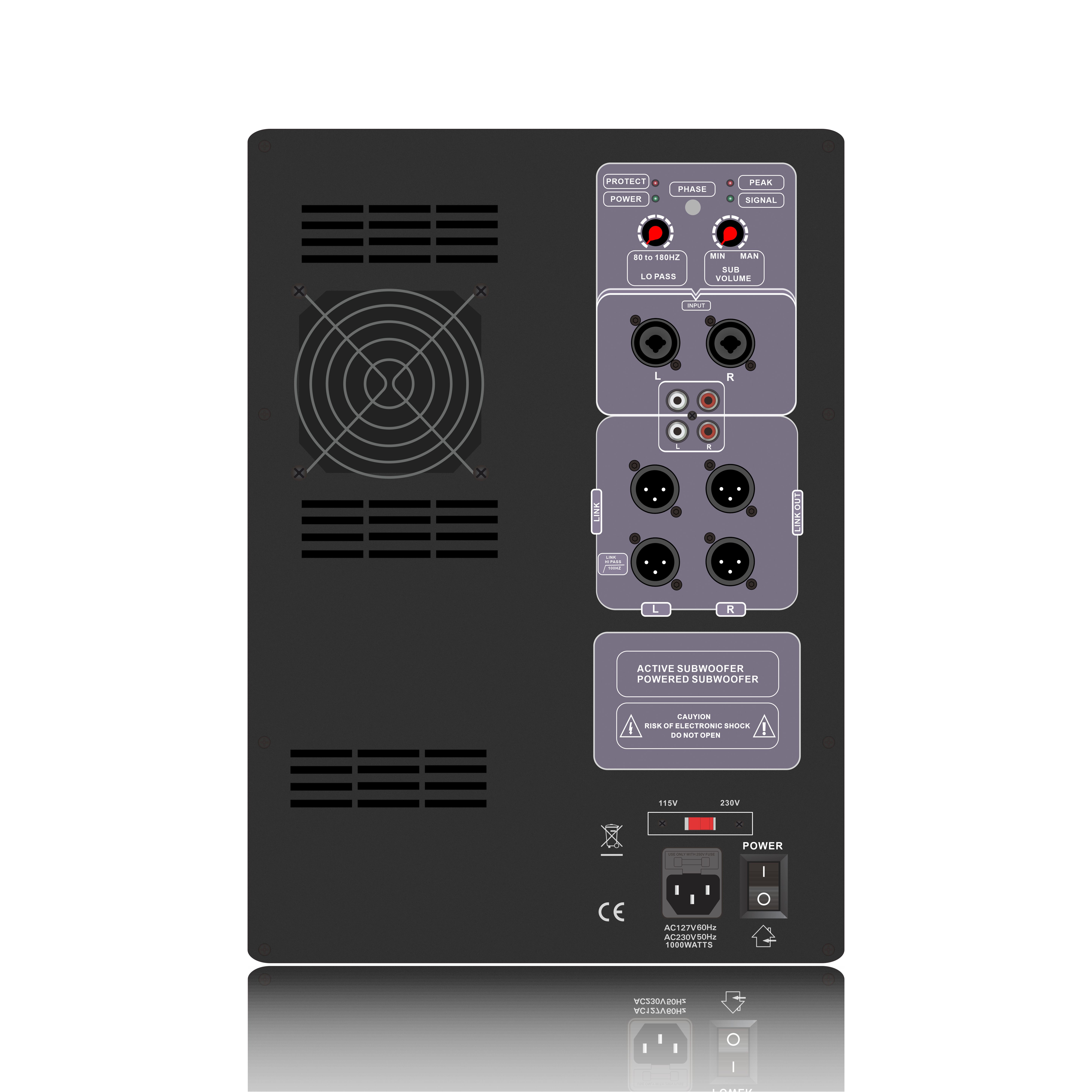 Potente subwoofer de 1.0 canais SUB18-600