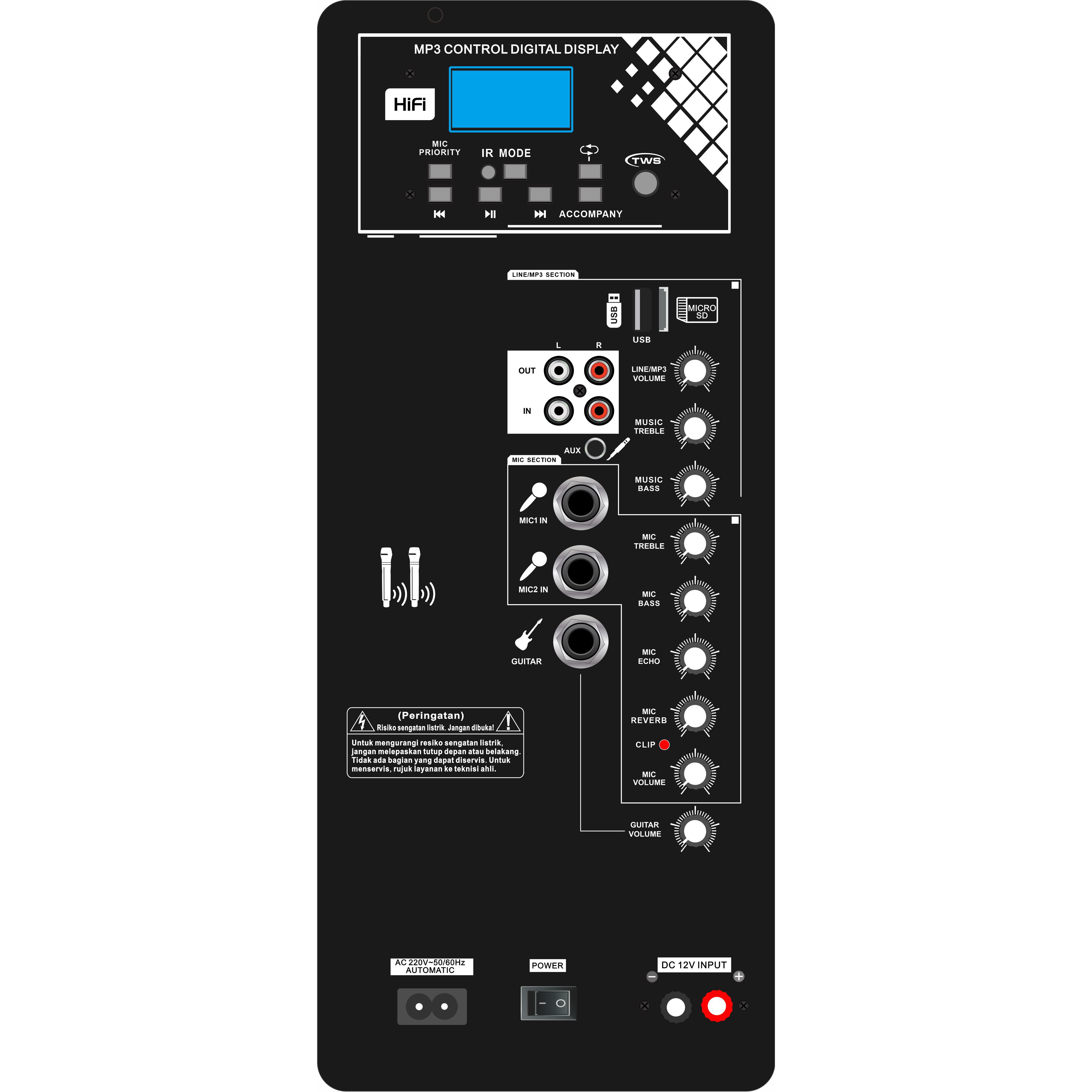 Amplificador de alto-falante de karaokê classe D de gama completa BOOM10
