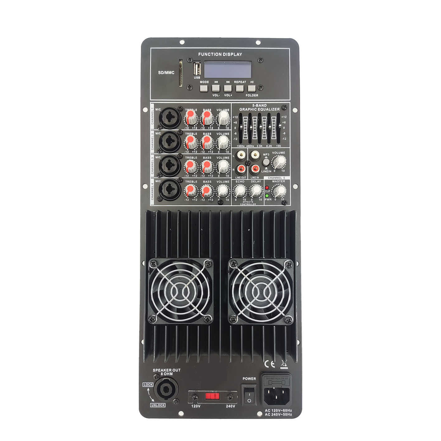 Amplificador de alto-falante PA multicanal Classe AB com equalizador PL83