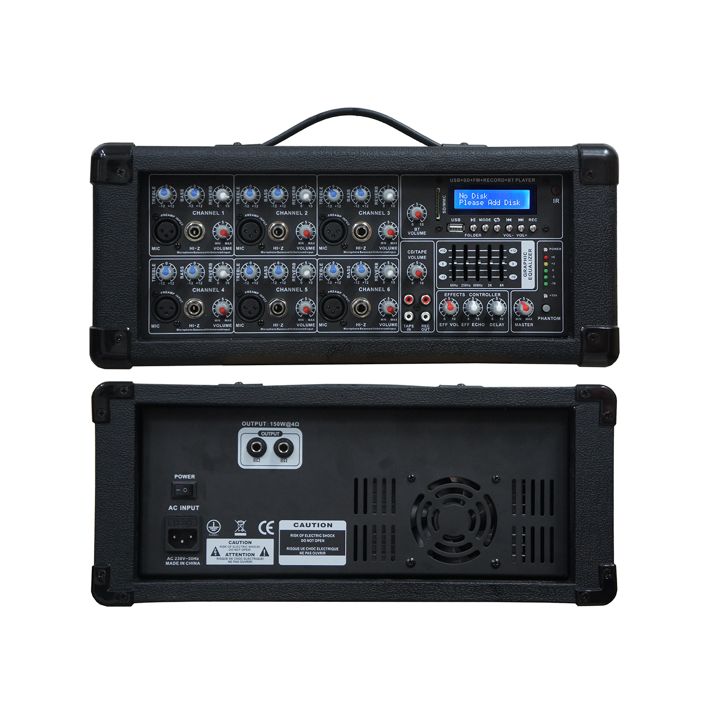 Mixer amplificado Woodbox de 6 canais SB6200